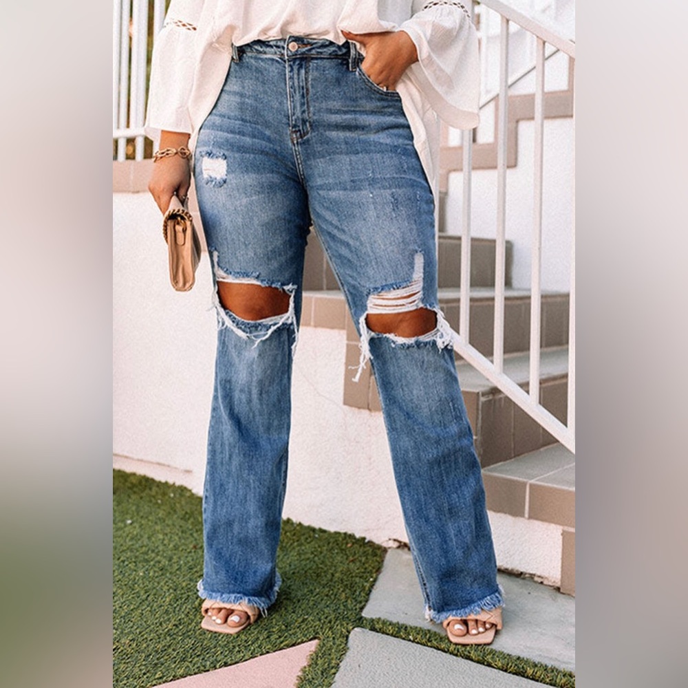 Shelby Distressed Boot Cut Jeans